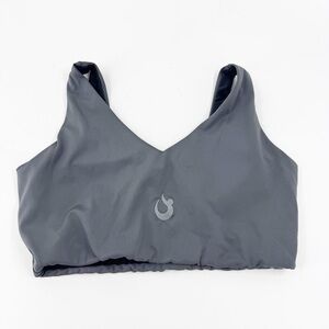 ✅ Emily Hsu Essence Eco-V‎ Crop Steel Gray Women's Intimate Top SIZE LARGE